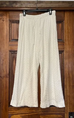 Z Supply white Eyelet Wide-Leg Pants Small thumbnail 1