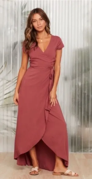 L space maxi wrap dress  thumbnail 1