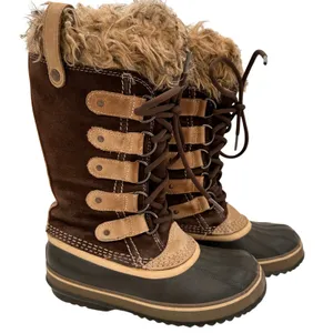 Sorel Women's Brown Leather Joan of Arctic Waterproof Snow Boots Size 5 thumbnail 1