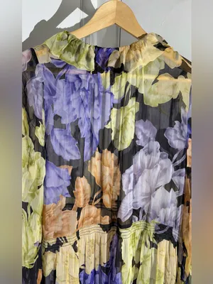 Anthropologie The Marais Printed Chiffon Maxi Dress with Flowing Floral Print thumbnail 12