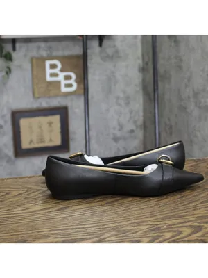 NWT A New Day Valentina Pointed Toe Buckle Ballet Flats 94462480 Black 7.5M thumbnail 7