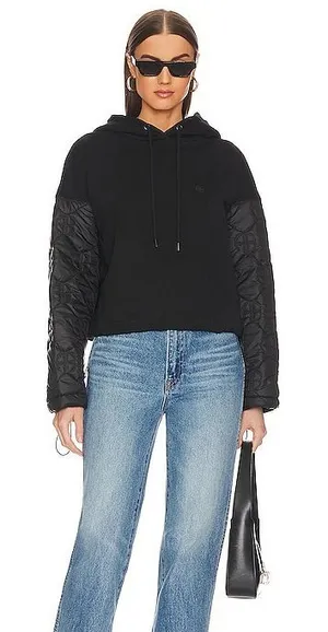Anine Bing Ardon Monogram Hoodie in Black thumbnail 1