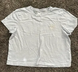 PINK VS Light Blue Short Sleeve Tee Size Large 0308 thumbnail 1
