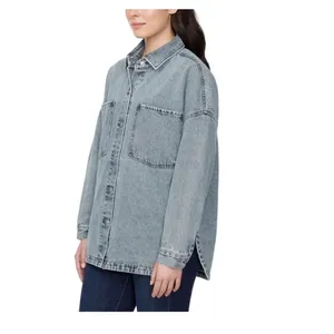 Hudson Denim Button-up Oversized Denim Shirt Jacket in Retro Wash NWT, Size XXL thumbnail 2