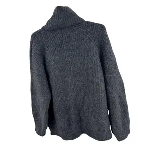 Sundance Charcoal Gray Cowl Neck Sweater wool blend oversized M fuzzy winter thumbnail 2