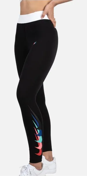 Nike Retro Women's Black Leggings with Colorful Accents Size Small thumbnail 1