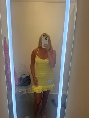 White Fox Boutique Cute Thing Knit Mini Dress Lemon thumbnail 2