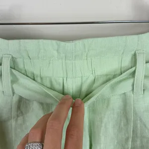 Abercrombie & Fitch‎ Linen Blend Belted High Rise Mint Green Shorts Size Small thumbnail 8