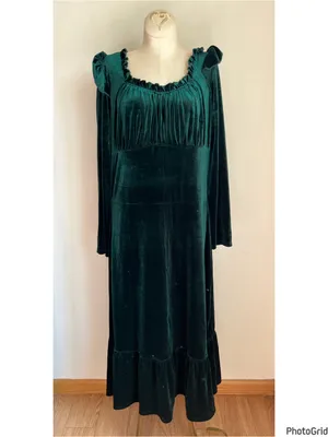 Ivy City Co Cleopatra Green Long Sleeve Velvet Dress XL thumbnail 2