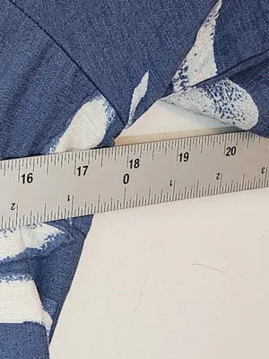 A New Day Blue and White Print Square Neck Midi Dress with Cutout Size Large thumbnail 7