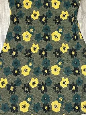 Urban Outfitters Arlo Green Yellow Floral Zip Up Mod Knit Mini Dress Size S thumbnail 6