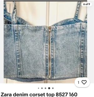 ZARA Denim Corset Top thumbnail 2