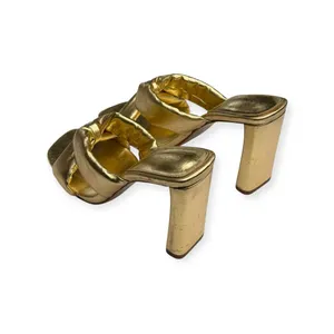 new Schutz 𒀭 Fairy High Heeled Sandal 𒀭Metallic Gold Shimmer Leather 𒀭 7.5M 𒀭 thumbnail 6