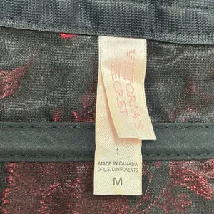 Y2K‎ Vintage Victoria’s Secret Lace Up Floral Corset Top Black Red Medium thumbnail 8