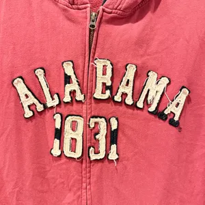 Pressbox Alabama 1831 Hoodie Red Distressed Zip Up Collegiate Womens 2XL thumbnail 2