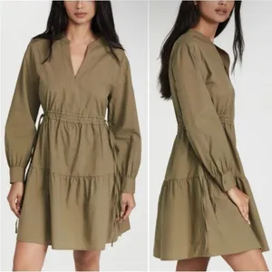 Rails Ivy Mini Moss Green Tie Waist Tiered Dress Women's Size Small thumbnail 4