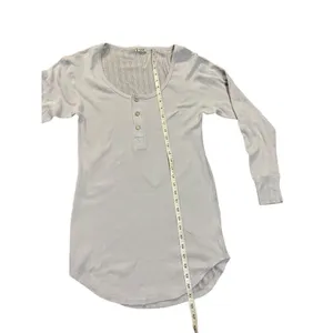 Free People intimately free long gray blue tunic‎ open knit back sz XS thumbnail 4