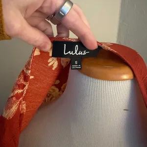 Lulus NWT‎ Heart of Marigold Rust Red Floral Print Wrap Long Maxi Dress Small thumbnail 6