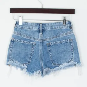 Pacsun Womens High Rise Festival Denim Shorts Size 23 Raw Hem‎ Blue Casual thumbnail 4