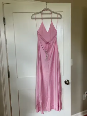 Pink Silk ZARA Dress Long thumbnail 4