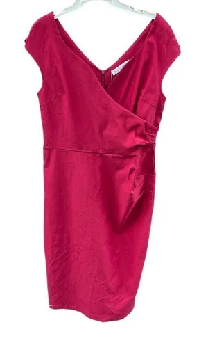 NWT MUXXN Boutique size 2X ( runs small) retro Ponte’ knit faux wrap dress. thumbnail 1