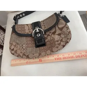 Vintage y2k Coach Soho Patchwork Hobo Bag Signature Jacquard Leather Trim Buckle thumbnail 12