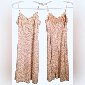 Lulus Timeless Touch Peach Floral Print A-Line Midi Dress Size Small thumbnail 4