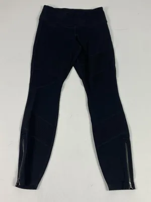 Athleta Leggings Womens Small Black Ribbed Ankle Zip‎ Yoga Running Gym Athletic thumbnail 1