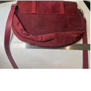 bag crossbody shoulder burgundy suede large Bess Croute messenger flap Ox Blood thumbnail 11