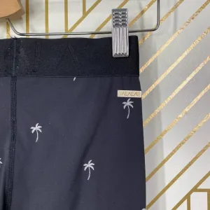 Alala Base Tight Leggings Palm Tree‎ Print Embroidered Stretch Black Size XS thumbnail 8