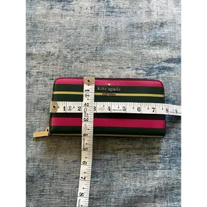 Kate Spade New York Staci 2021 Holiday Multi Striped Large Zip Wallet thumbnail 9