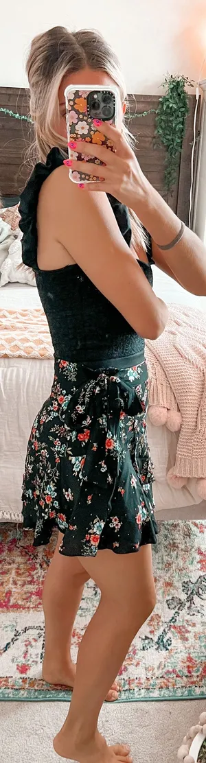 Forever 21 Floral Wrap Mini Skirt thumbnail 3