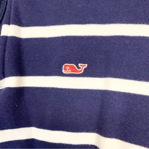Vineyard Vines Navy Blue and White Stipe Quarter Zip Pullover Sweater Size S thumbnail 6