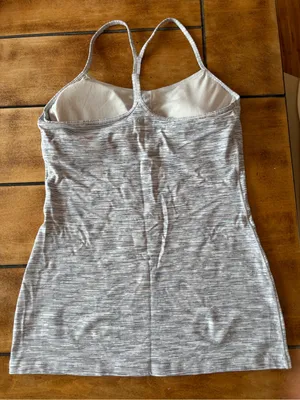 Lululemon Women’s Power Y Tank Top Space Dye Camo White Silver Spoon thumbnail 3