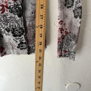 Arianne Top Y2k‎ Small Sheer Black Red Floral Lace Mesh Shirt Whimsigoth Fairy thumbnail 6