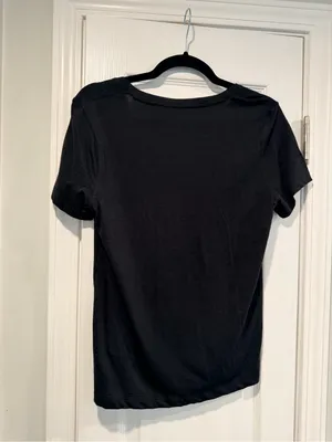 NWOT Madewell Size M Black V Neck Short Sleeve Slub Cotton Tee Shirt thumbnail 2