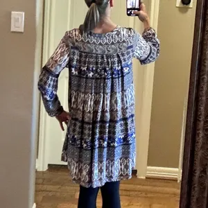 Altard State Boho Mini Dress Tunic Long Sleeve Paisley Print Lightweight Medium thumbnail 9