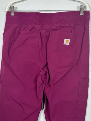 Carhartt Force Women L Wine Maroon Essential Jogger Scrub Pants Medical Nurse thumbnail 6