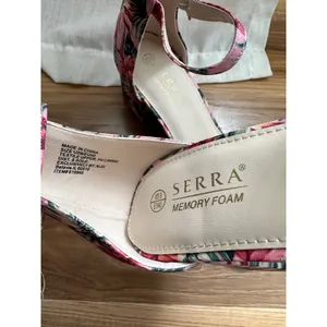 Serra Memory Foam Floral Strappy Sandals Heels thumbnail 3