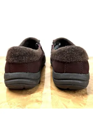 Merrell Andorra Womens 8.5 Burgundy Leather Wool Slip On Walking Shoes thumbnail 3