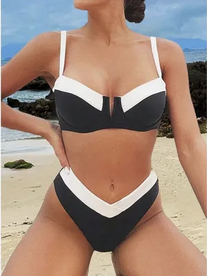Soly Hux Size Small Black And White High Waist Bikini & Underwire Top New No Tag thumbnail 1