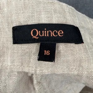 Quince 100% European Linen Patch Pocket Wide Leg Pants Flax Beige Size 16 thumbnail 4