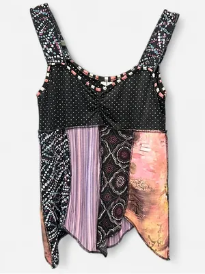 Rare Y2K Hand Jive Patchwork Fairy Boho Tank Top XS USA thumbnail 7