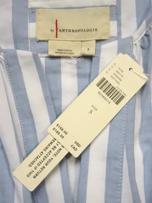 NWT Anthropologie Somerset Maxi in Sky Blue White Striped Cotton Tier Dress S thumbnail 5