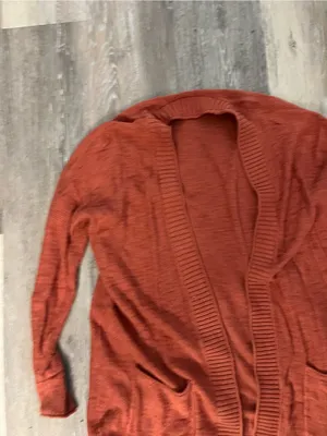 Sonoma Knit Cardigan Womens Small Terracotta Longline Open Front Sweater thumbnail 6