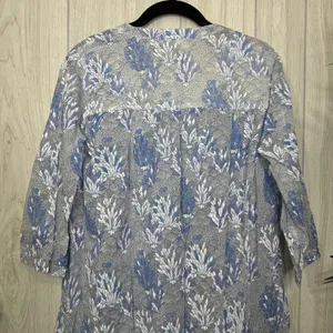 Roller Rabbit 100% Cotton Ugyen Leaves Serafina Tunic Coverup size S Small thumbnail 7