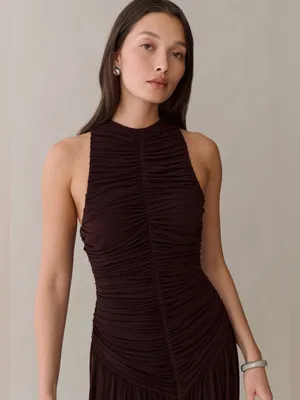 NWT Few Moda Shania Dress size Small S Coffee Brown O.p.t Helsa Studio maxi midi thumbnail 2