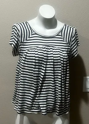 Free people striped short sleeve top thumbnail 1
