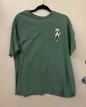 Ghost face T shirt Green Size XL thumbnail 1