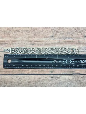 Silver Tone Ornate Heart Scroll Filigree Link Bracelet 7” Magnetic Clasp thumbnail 8